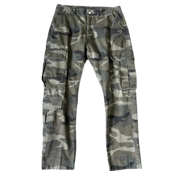 YoungLA Model 616 Camo Cargo Utility Streetwear 100% Cotton Pants size M - Picture 1 of 11